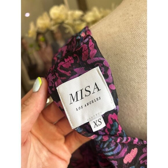 Misa Los Angeles Jessica Floral Print Dress Purple Womens Size XS - Picture 11 of 13